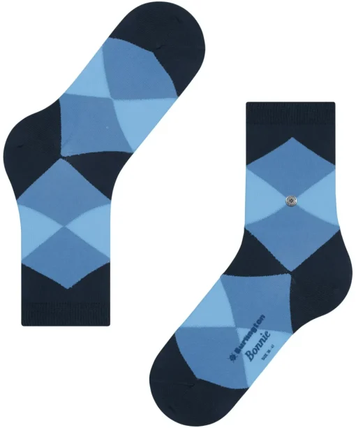 Burlington Bonnie damessokken kort, blauw (marine)