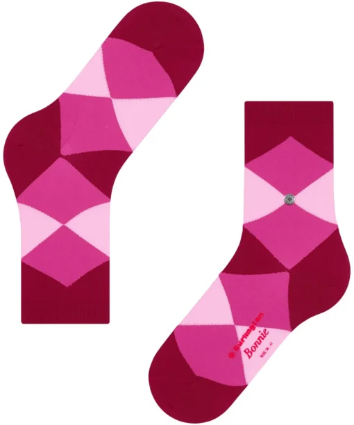 Burlington Bonnie damessokken kort, roze (cranberry)