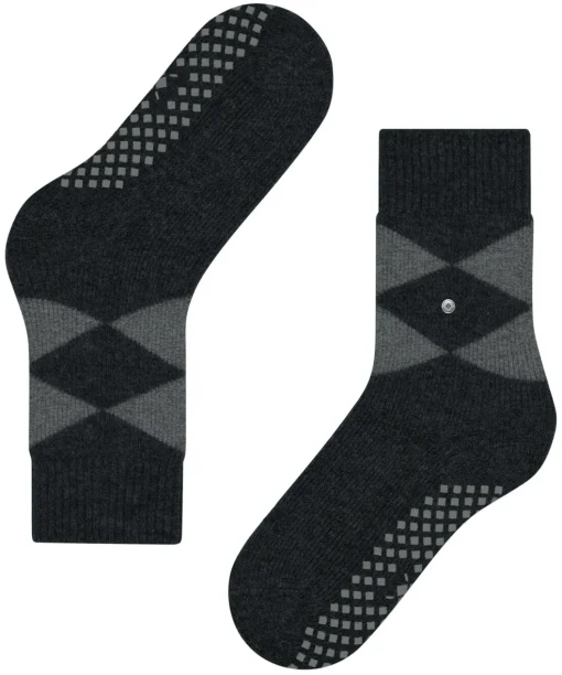 Burlington Cosy Argyle damessokken, zwart (black)