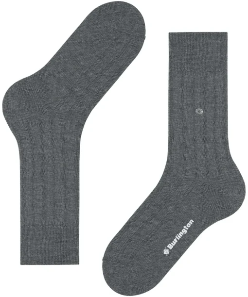 Burlington Dover herensokken, grijs (dark grey)