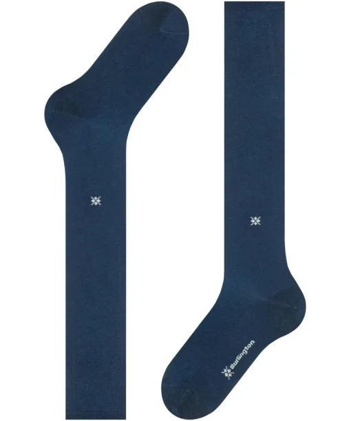Burlington Dublin heren kniekousen, blauw (marine)