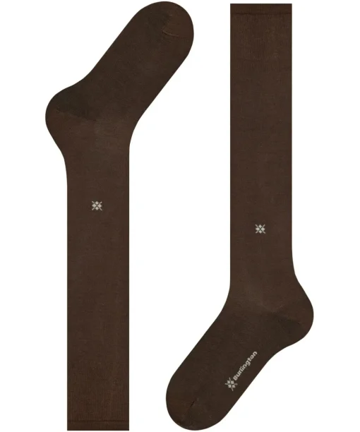 Burlington Dublin heren kniekousen, bruin (chocolate)