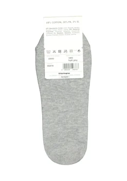 Burlington Everyday dames invisible sokken (2-pack), katoen, licht grijs