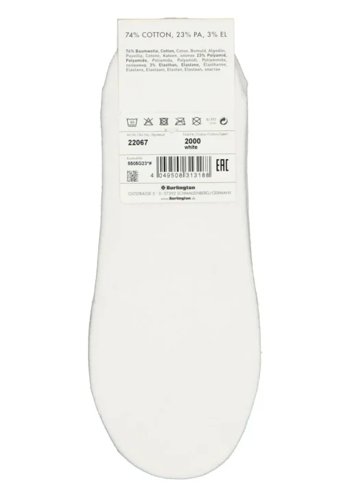 Burlington Everyday dames invisible sokken (2-pack), katoen, wit
