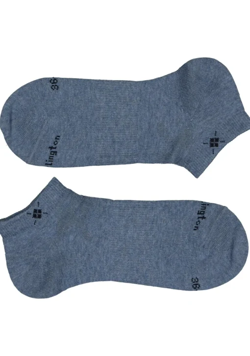Burlington Everyday dames enkelsokken (2-pack), katoen, jeans blauw