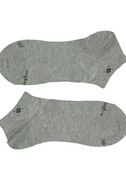 Burlington Everyday dames enkelsokken (2-pack), katoen, grijs