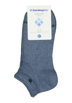 Burlington Everyday dames enkelsokken (2-pack), katoen, jeans blauw
