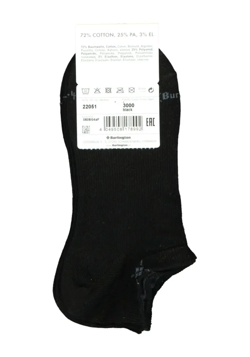 Burlington Everyday dames enkelsokken (2-pack), katoen, zwart
