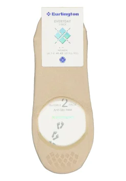 Burlington Everyday dames invisible sokken (2-pack), katoen, beige (gravel)