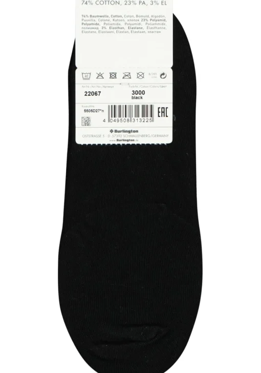 Burlington Everyday dames invisible sokken (2-pack), katoen, zwart