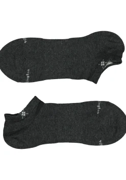 Burlington Everyday heren enkelsokken (2-pack), katoen, antraciet grijs