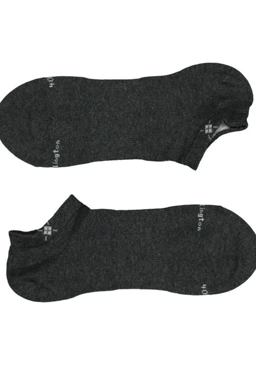 Burlington Everyday heren enkelsokken (2-pack), katoen, antraciet grijs