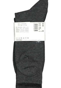 Burlington Everyday herensokken (2-pack), katoen, antraciet uni en geruit