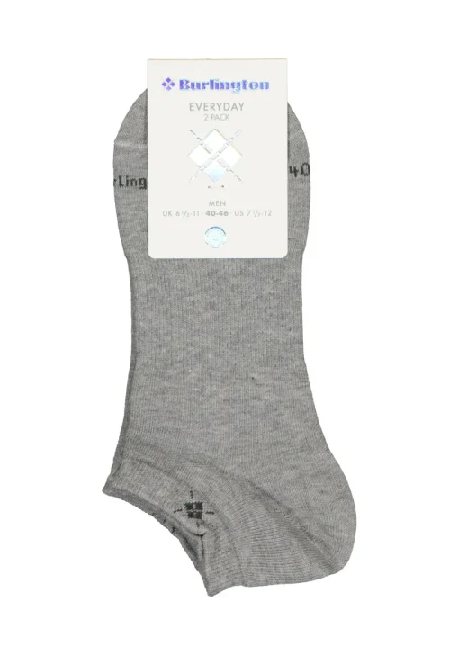 Burlington Everyday heren enkelsokken (2-pack), katoen, licht grijs