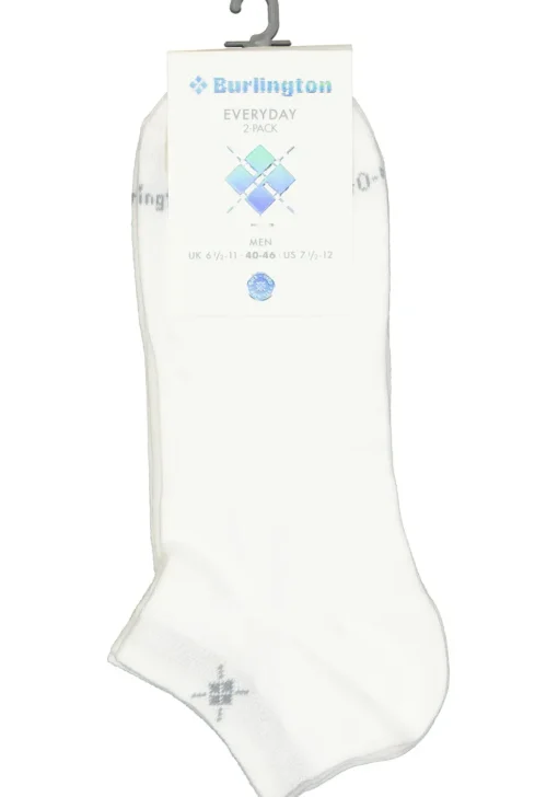 Burlington Everyday heren enkelsokken (2-pack), katoen, wit