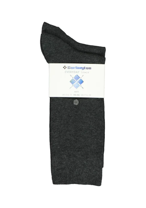 Burlington Everyday herensokken (2-pack), katoen, antraciet grijs