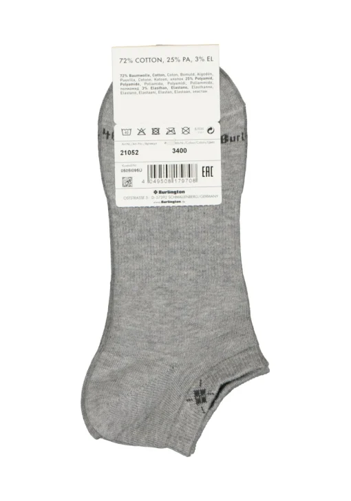 Burlington Everyday heren enkelsokken (2-pack), katoen, licht grijs