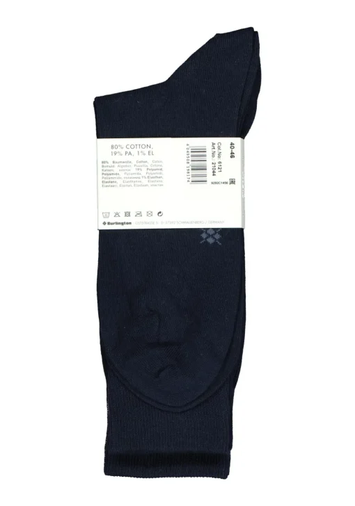 Burlington Everyday herensokken (2-pack), katoen, marine blauw en geruit