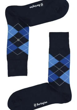 Burlington Everyday herensokken (2-pack), katoen, marine blauw en geruit