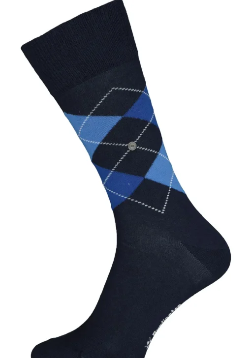 Burlington Everyday herensokken (2-pack), katoen, marine blauw en geruit