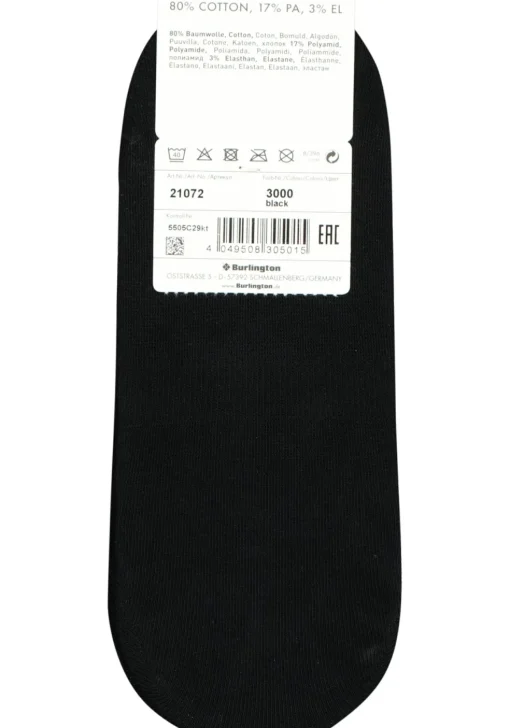 Burlington Everyday invisible herensokken (2-pack), katoen, zwart