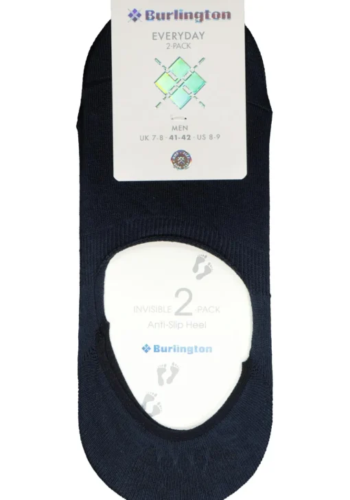 Burlington Everyday invisible herensokken (2-pack), katoen, donkerblauw (marine)