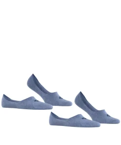 Burlington Everyday 2-Pack heren invisible sokken, blauw (light denim)