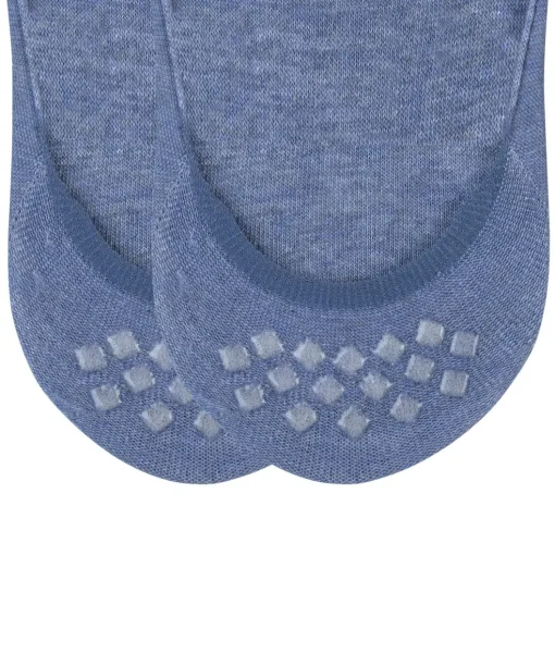 Burlington Everyday 2-Pack heren invisible sokken, blauw (light denim)