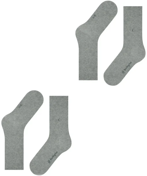 Burlington Everyday 2-Pack damessokken, grijs (light grey)
