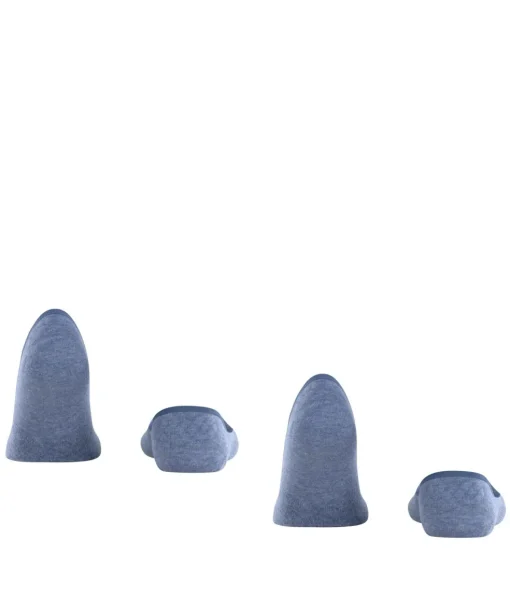 Burlington Everyday 2-Pack heren invisible sokken, blauw (light denim)