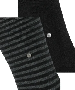 Burlington Everyday Stripe 2-Pack herensokken, zwart (black)