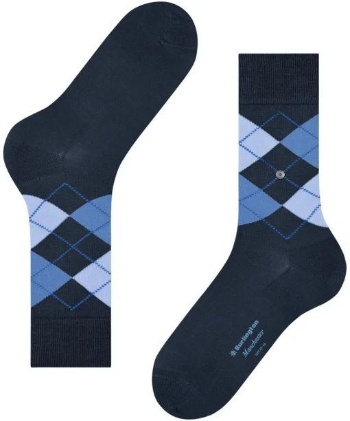 Burlington Manchester herensokken, blauw (marine)