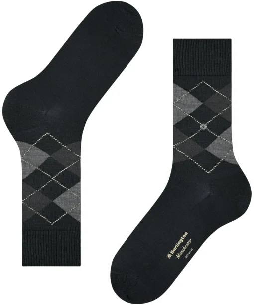 Burlington Manchester herensokken, zwart (black)