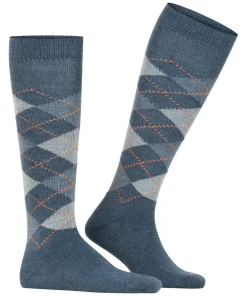 Burlington Preston heren kniekousen, blauw (orion blue)