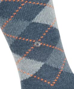 Burlington Preston heren kniekousen, blauw (orion blue)
