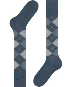 Burlington Preston heren kniekousen, blauw (orion blue)