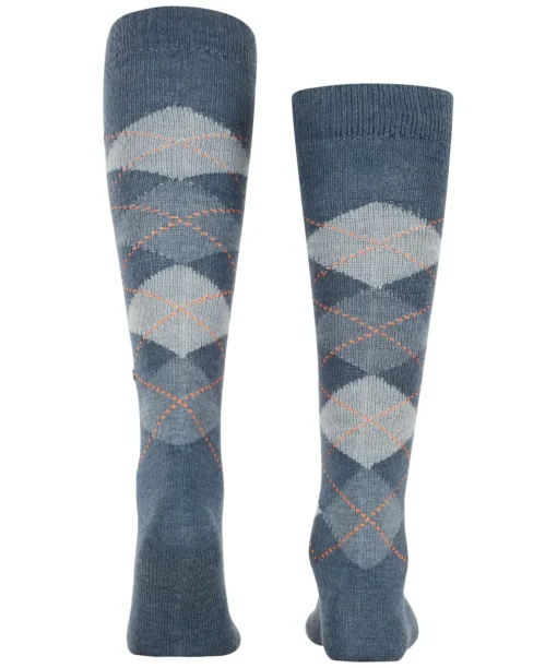 Burlington Preston heren kniekousen, blauw (orion blue)