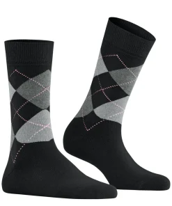 Burlington Queen damessokken, zwart (black-aqua)