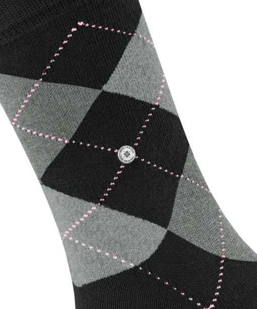 Burlington Queen damessokken, zwart (black-aqua)