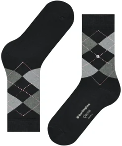Burlington Queen damessokken, zwart (black-aqua)