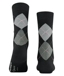 Burlington Queen damessokken, zwart (black-aqua)