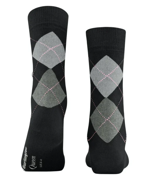 Burlington Queen damessokken, zwart (black-aqua)