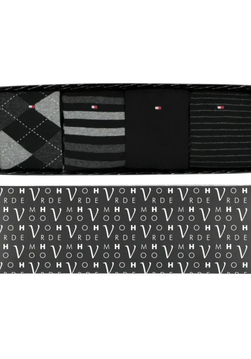 Cadeaubox Tommy Black Box; 8 paar Tommy Hilfiger sokken zwart