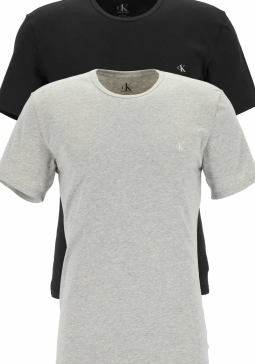 Calvin Klein CK ONE cotton crew neck T-shirts (2-pack), heren T-shirts O-hals, zwart en grijs melange