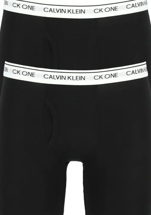 Calvin Klein CK ONE Cotton boxer brief (2-pack), heren boxer lang met gulp, zwart