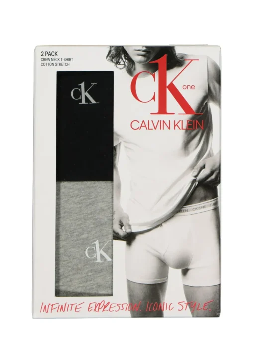 Calvin Klein CK ONE cotton crew neck T-shirts (2-pack), heren T-shirts O-hals, zwart en grijs melange