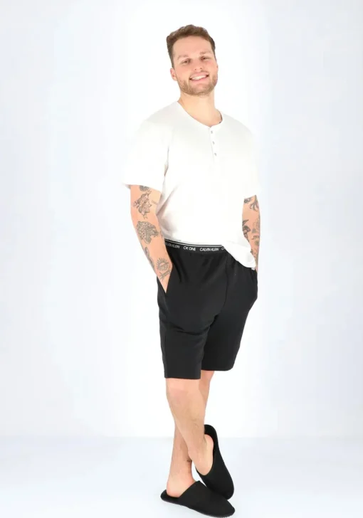 Calvin Klein CK ONE Lounge short, heren lounge joggingbroek kort, middeldik, zwart