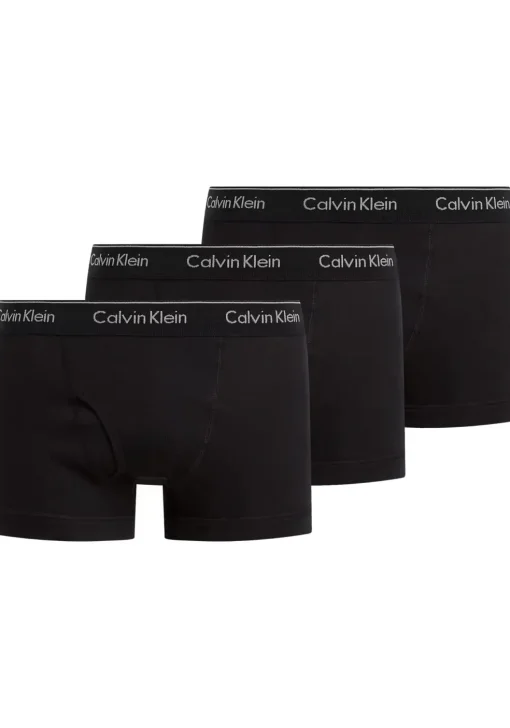 Calvin Klein Cotton Classics Trunks (3-pack), heren boxers normale lengte, zwart