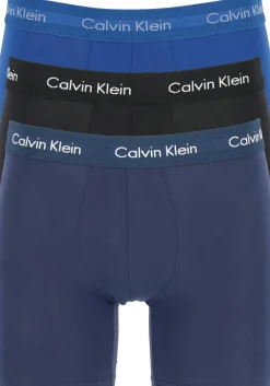 Calvin Klein Cotton Stretch boxer brief (3-pack), heren boxers extra lang, zwart, blauw en kobalt