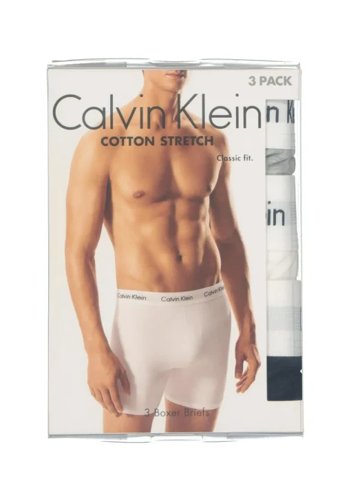 Calvin Klein Cotton Stretch boxer brief (3-pack), heren boxers extra lang, zwart, wit en grijs